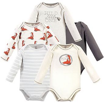 Baby Boy Organic Cotton Long-Sleeve Bodysuits 5 pk