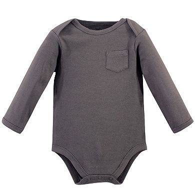 Baby Boy Organic Cotton Long-Sleeve Bodysuits 5pk