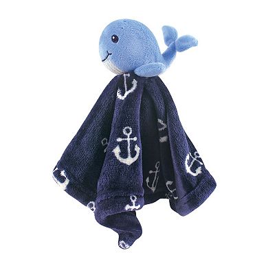 Hudson Baby Infant Boy Flannel Plush Sleep and Play and Security Toy, Whale Anchor, 0-3 Months