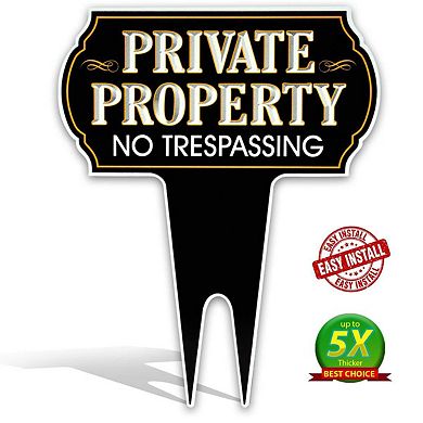 Yard Sign for Private Property No Trespassing to Protect Your Home and Businesses