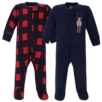 Infant Boy Fleece Zipper Sleep and Play 2 pk