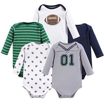 Baby Boy Cotton Long-Sleeve Bodysuits 5 pk