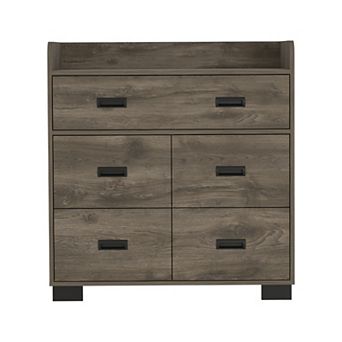 DEPOT E-SHOP Neptune Dresser, Four Drawers, Four Legs, Superior Top, Dark Brown