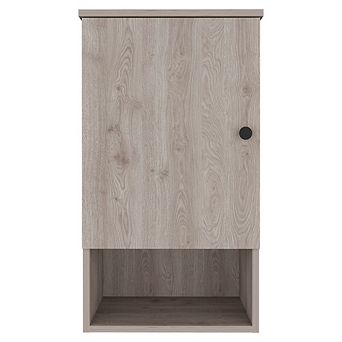 DEPOT E-SHOP Arya Medicine Single Door Cabinet, One Shelf, Two Interior Shelves, Light Gray