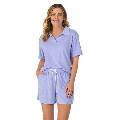 Women's Cuddl Duds® Short Sleeve Sleep Sweatshirt & Bermuda Shorts Set