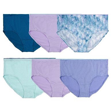 Women's Fruit of the Loom® Breathable Micro-Mesh Brief Panty 6-Pack Set 6DBMLRBK