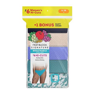 Women's Fruit of the Loom® Breathable Micro-Mesh High Waisted Panty 6-Pack Set 6DBMHCK