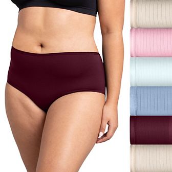 Women's Fruit of the Loom® Breathable Cooling Striped Brief Panty 6-Pack Set 6DBCSBRK