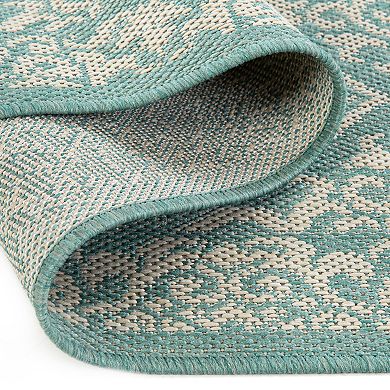 Sonoma Goods For Life® Aqua Classic Medallion Border Indoor/Outdoor Area Rugs