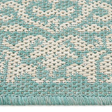Sonoma Goods For Life® Aqua Classic Medallion Border Indoor/Outdoor Area Rugs