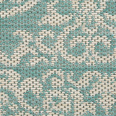 Sonoma Goods For Life® Aqua Classic Medallion Border Indoor/Outdoor Area Rugs