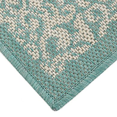 Sonoma Goods For Life® Aqua Classic Medallion Border Indoor/Outdoor Area Rugs