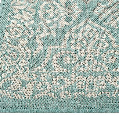 Sonoma Goods For Life® Aqua Classic Medallion Border Indoor/Outdoor Area Rugs
