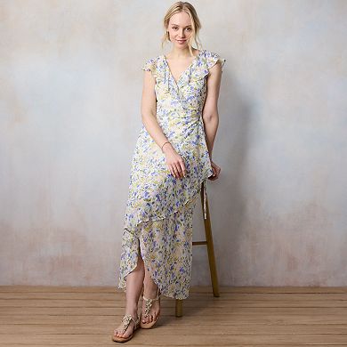 Women's LC Lauren Conrad Flutter Sleeve Tulip Wrap Maxi Dress