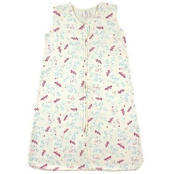 Touched by Nature Baby Girl Organic Cotton Sleeveless Wearable Sleeping Bag, Sack, Blanket, Botanical Flutter