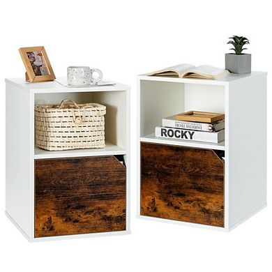 Hivvago Set Of 2 Nightstands Side End Table For Living Room