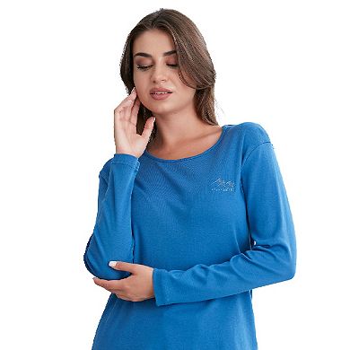 Long Sleeve Scoop Neck T-Shirt for Women in Pretty Fall Colors