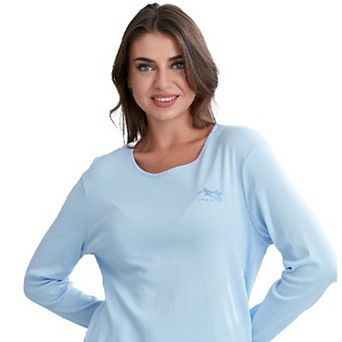 Long Sleeve Scoop Neck T-Shirt for Women in Pretty Fall Colors