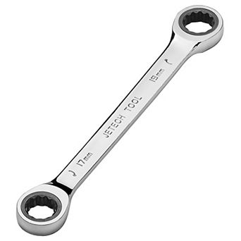 Jetech Double Box End Ratcheting Wrench (17mm x 19mm), Metric
