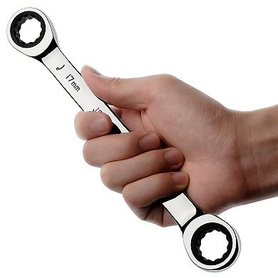 Jetech Double Box End Ratcheting Wrench (17mm x 19mm), Metric