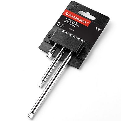 MAXPOWER 1/4 Inch Drive Extension Bar Set (2in, 4in, 6in), 3PCS