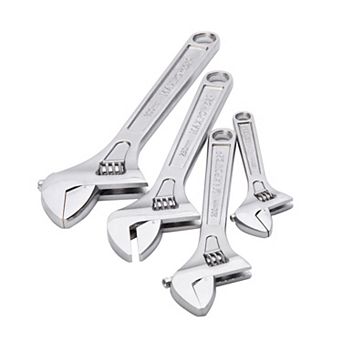 MAXPOWER Heavy Duty Adjustable Wrench Set (6 in 8 in 10 in 12in), 4 pc