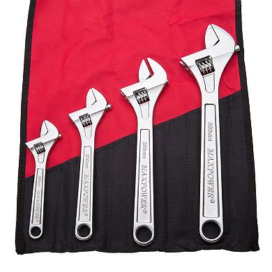 MAXPOWER Heavy Duty Adjustable Wrench Set (6in, 8in, 10in, 12in), 4PCS