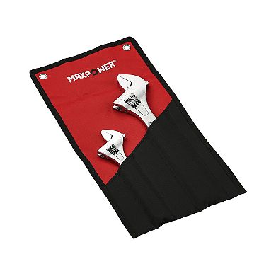 MAXPOWER Heavy Duty Adjustable Wrench Set (8in, 12in), CR-V, 2PCS