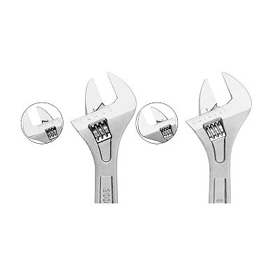 MAXPOWER Heavy Duty Adjustable Wrench Set (8in, 12in), CR-V, 2PCS