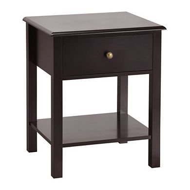 Hivvago Nightstand End Table With Drawer And Shelf