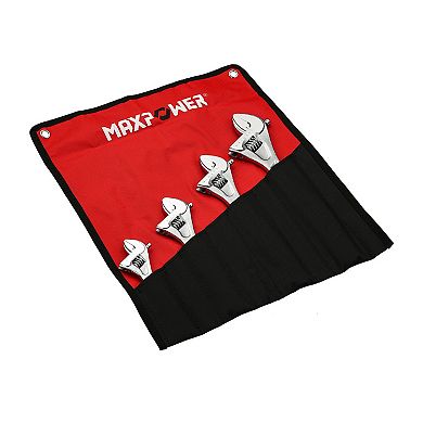 MAXPOWER Adjustable Wrench Set (6in, 8in, 10in, 12in), CR-V, 4PCS