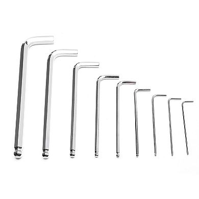 MAXPOWER Long Arm Ball Point Hex Key Set (1/16in - 3/8in), SAE, 9PCS