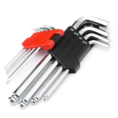 MAXPOWER Long Arm Ball Point Hex Key Set (1/16in - 3/8in), SAE, 9PCS