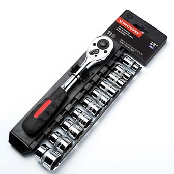 MAXPOWER 3/8 Inch Drive Socket Wrench Set (10mm - 22mm), Metric, 11 pc