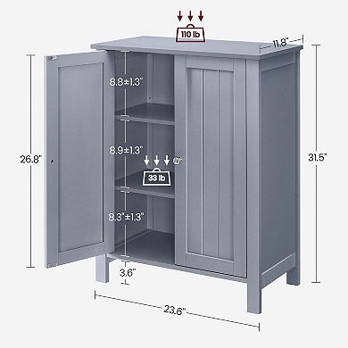 Hivvago Bathroom Floor Storage Cabinet Mystic Grey