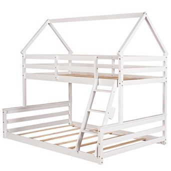 Merax Twin over Full House Bunk Bed with Built-in Ladder
