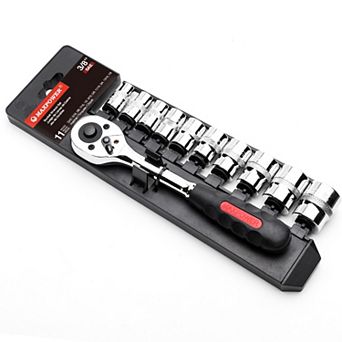 MAXPOWER 3/8 Inch Drive Socket Wrench Set (5/16 in - 7/8in), SAE, 11 pc