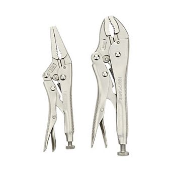MAXPOWER Locking Pliers Set (7 in Curved Jaw and 6 in Long Nose), 2 pc