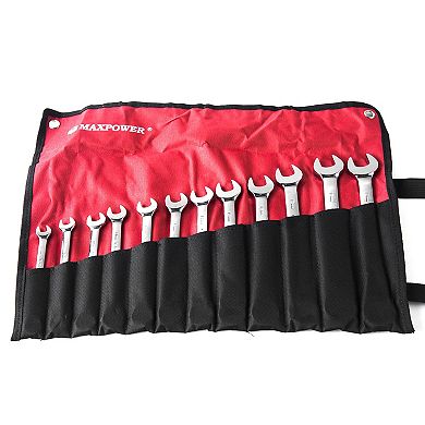 MAXPOWER Ratcheting Combination Wrench Set (8mm - 19mm), Metric, 12PCS