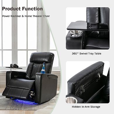 Merax Premium Power Recliner With Storage Arms
