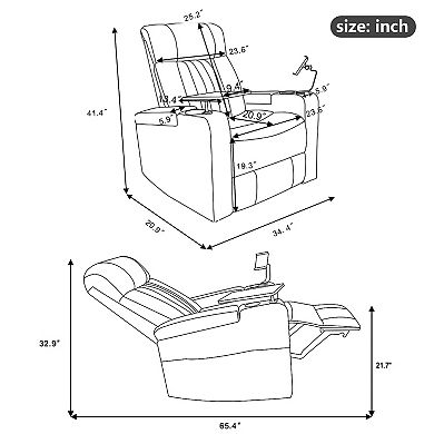 Merax Premium Power Recliner With Storage Arms