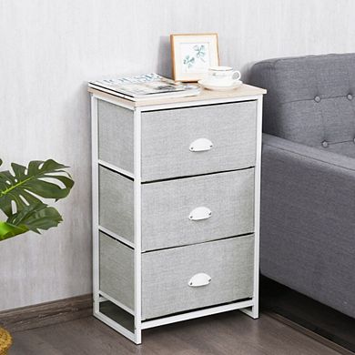 Hivvago Nightstand Side Table Storage Tower Dresser Chest With 3 Drawers
