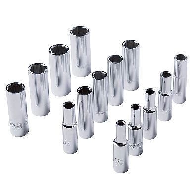 MAXPOWER 3/8" Drive Deep Socket Set (6mm - 19mm), Metric, 14PCS