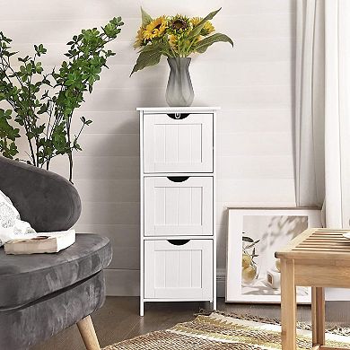 Hivvago 3 Drawers Floor Cabinet White