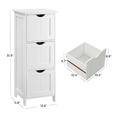 Hivvago 3 Drawers Floor Cabinet White