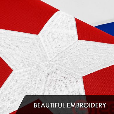 G128 3x5ft 1PK Cuba Embroidered 300D Polyester Brass Grommets Flag