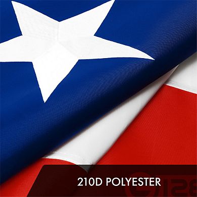 G128 3x5ft 2PK Chile Embroidered 300D Polyester Brass Grommets Flag
