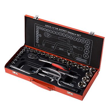 MAXPOWER 1/2" Drive Socket Wrench Set (8mm - 32mm), Metric, 32PCS