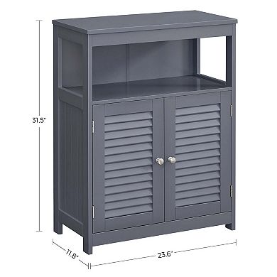 Hivvago Storage Cabinet With Shelf For Bathroom Grey