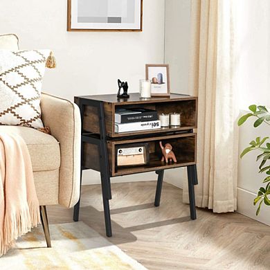 Hivvago 2 Pieces Stackable Night Stand Bedside End Table Set
